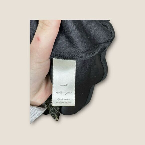 Altar’d State Gold Black Puff Sleeve Mini Dress Size XS - Picture 4 of 5